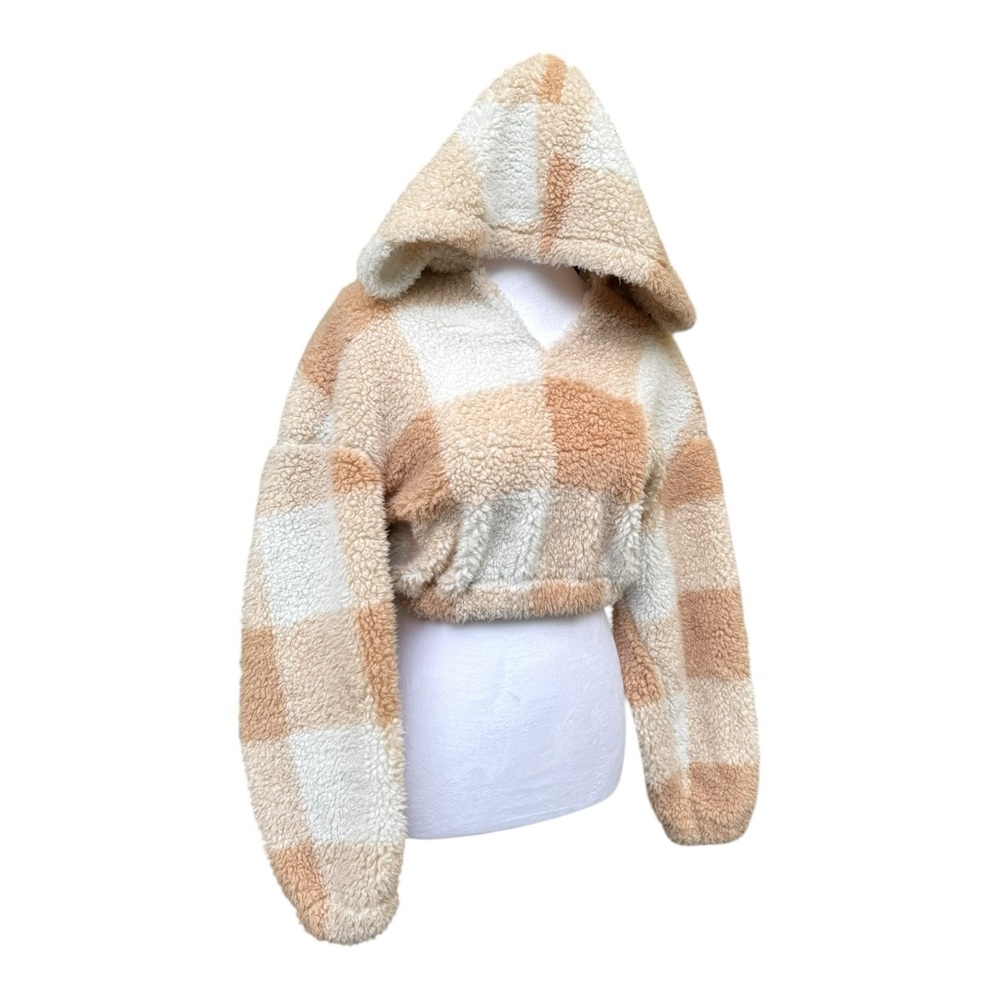 ZAFUL Fuzzy Teddy Cropped Hoodie | Small